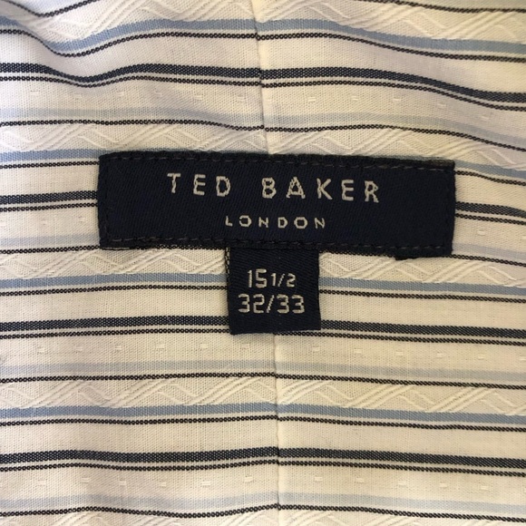 Ted Baker London Light Blue Plaid Button Down Long Sleeves Shirt Size 15 1/2 - Picture 8 of 15